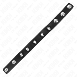Obsenza - Anneau pénis en cuir avec pointes 21,5 x 1,6 cm – Plaisir et Contrôle Intenses - Image 1