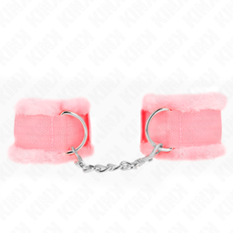 Obsenza - Polsini Foderati in Pelliccia Rosa Regolabili 17-31 cm x 7 cm KINK - Rosa - Image 1