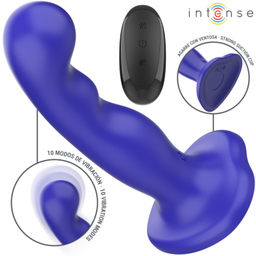 Obsenza - Vibrador Shorty con Ventosa y Control Remoto de INTENSE - Azul - Image 1