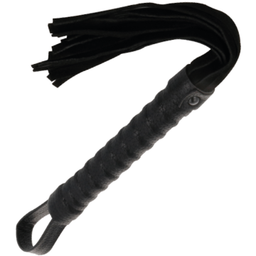 Obsenza - Darkness Bondage Whip with Leather Handle for BDSM Play - Black - Image 1