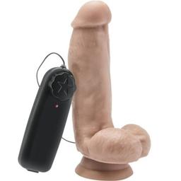 Obsenza - Get Real 12 cm Realistic Dildo with Vibrating Balls and Remote Control - Image 1