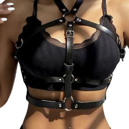 Obsenza - Sublime Leather Ring Chest Harness for Seductive Elegance - OS - Image 1
