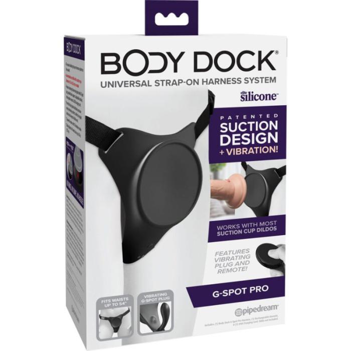 Obsenza - Body Dock G-Spot Pro: Innovatives Saugdesign mit Vibration für intensives Strap-On-Erlebnis - Schwarz - Image 1