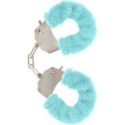 Obsenza - Furry Fun Cuffs Bondage Azul - Esposas de Pelúcia Confortáveis e Seguras - Image 1