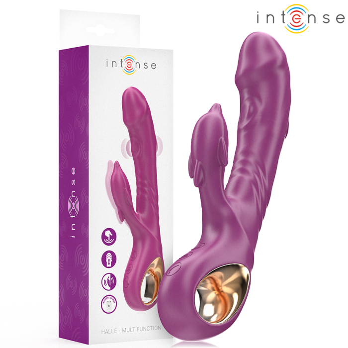 Obsenza - Halle Multifunction Vibrator with Dolphin Stimulating Tongue - Purple - Image 1