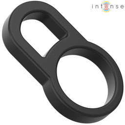 Obsenza - Anneau Double en Silicone pour Pénis et Scrotum INTENSE BOBBY - Noir - Image 1