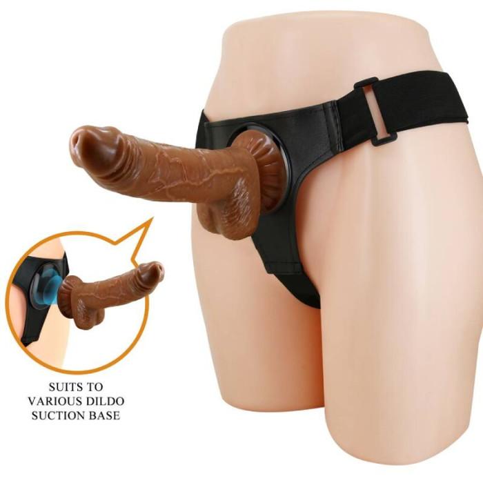 Obsenza - Harnais universel avec gode Michael 20 cm pour plaisir intense - Noir - Image 1