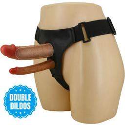 Obsenza - Keaven Harness Briefs with Double Dildo for Enhanced Intimacy - Image 1