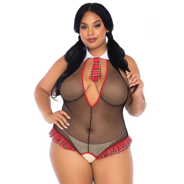 Obsenza - Lingerie Sedutora Leg Avenue Escola sem Virilha Plus Size - Plus size - Image 1