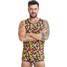 Obsenza - Top Banana S - Lingerie Sexy en Lycra Imprimé Bananes pour Hommes - Image 1