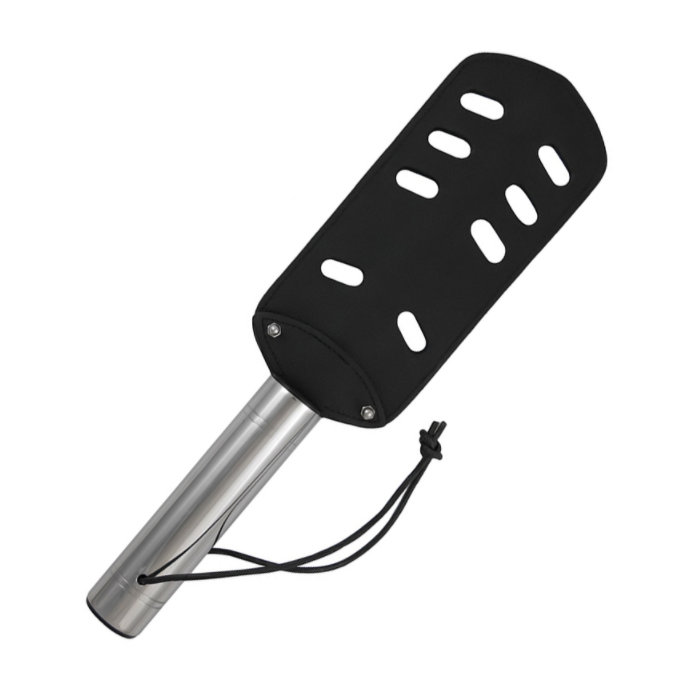 Obsenza - Leather and Stainless Steel Spanking Paddle with Memory Metal Core - Image 1