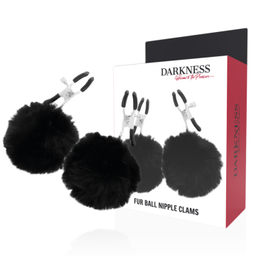 Obsenza - DARKNESS Nippelklammern mit Pom Poms – Verstellbare Brustwarzenklemmen für intensives Spiel - Image 1