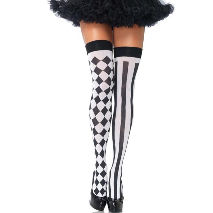 Obsenza - Harlequin Themed Thigh-High Socks by Leg Avenue - OS - Image 1