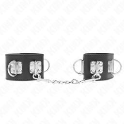 Obsenza - Multiposition Wrist Restraints with Padlock Closure Adjustable for BDSM Play - Black - Image 1