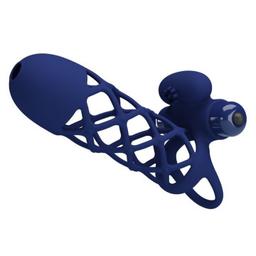 Obsenza - Anillo Vibrador Giann con Funda de Silicona para Placer Intenso - Azul - Image 1