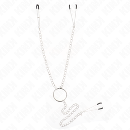 Obsenza - KINK Triple Nipple and Clit Clamps with Chain Model 1 - Image 1