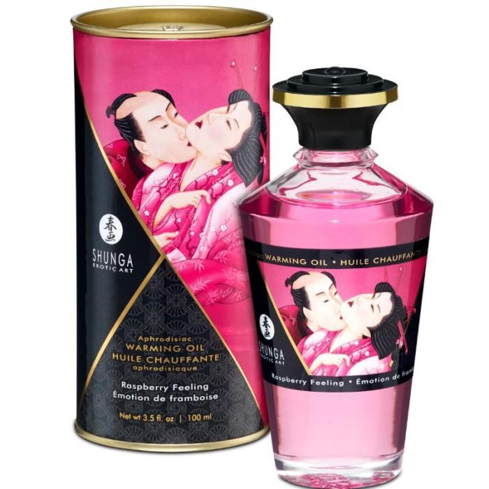 Obsenza - Heat Effect Raspberry Massage Oil by Shunga - Sensual and Stimulating - 100ml - Image 1