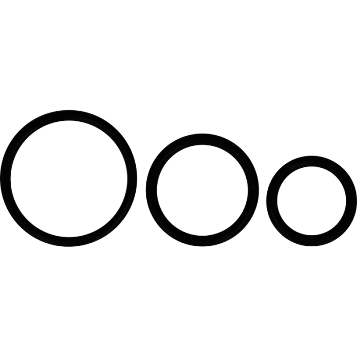 Obsenza - Elegantes 3er Silikonring-Set für stärkere Erektionen und längere Intimität - Schwarz - Image 1
