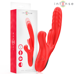 Obsenza - INTENSE Karol Multifunktion Vibrator mit Thrust, Stimulation und Wellen - Rot - Image 1