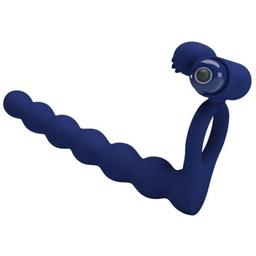 Obsenza - Anillo Vibrador con Plug Ajmal de Pretty Love para Erecciones Duraderas - Azul - Image 1