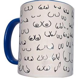 Obsenza - Taza blanca tetas &amp; asa azul 370 ml - Image 1