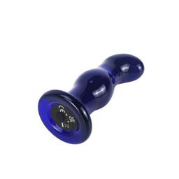 Obsenza - TOYJOY Gleaming Vibrierender Glas-Butt Plug für Intensive Stimulation - Blau - Image 1