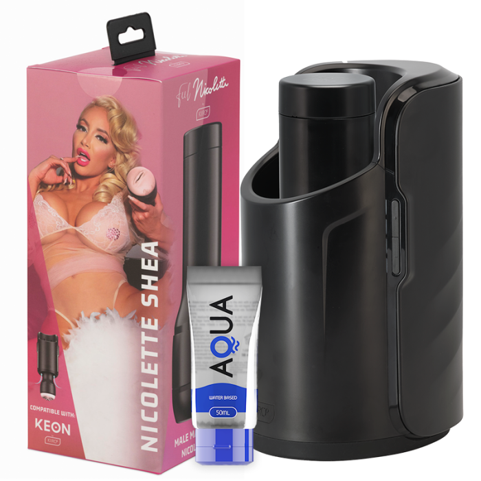 Obsenza - Kiiroo Keon + Feel Nicolette Shea Stroker + Lubricante Aqua Quality - 50ml - Image 1