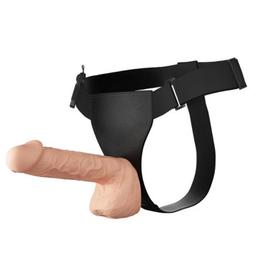 Obsenza - Baile Ultra Passionate Harness with Vibrating Dildo 26 cm Natural - Image 1