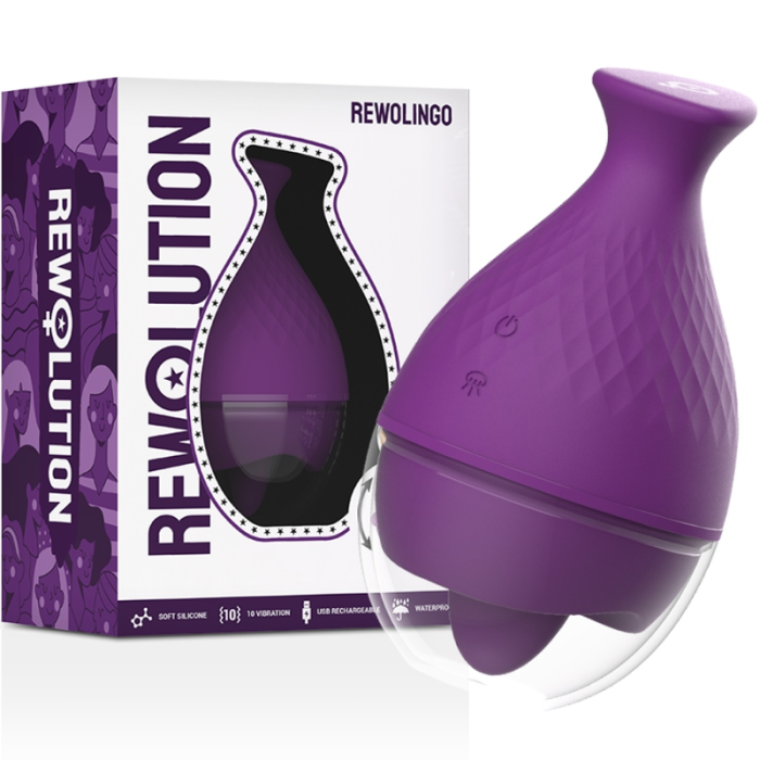 Obsenza - Vibromasseur Externe avec Langue Rewolingo pour Clitoris et Pénis - Violet - Image 1