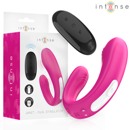 Obsenza - Janet estimulador y vibrador dual en forma de u con control remoto rosa - Image 1