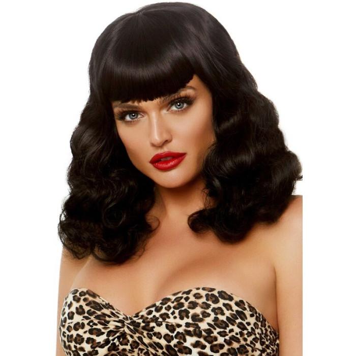 Obsenza - Leg Avenue Luminescent Curly Retro Wig with Bangs - OS - Image 1