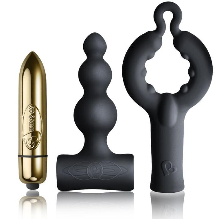 Obsenza - Silhouette Pack para Parejas de ROCKS-OFF con Vibrador y Estimulador Anal - Image 1