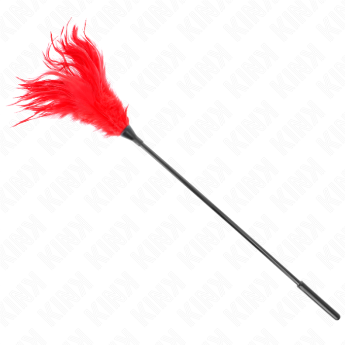 Obsenza - KINK Red Tickle Feathers 45 cm for Sensual Play - Red - Image 1