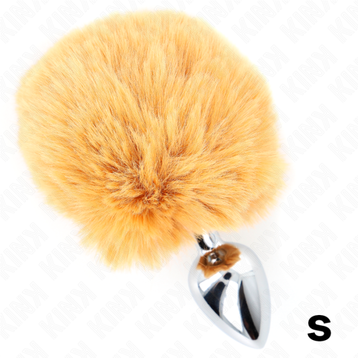 Obsenza - KINK Stainless Steel Anal Plug with Beige Faux Fur Rabbit Tail - Image 1