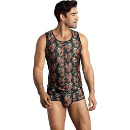 Obsenza - Power Top S – Sexy Modal-Top mit Rosen- und Totenkopf-Print für Selbstbewusste - Schwarz - Image 1