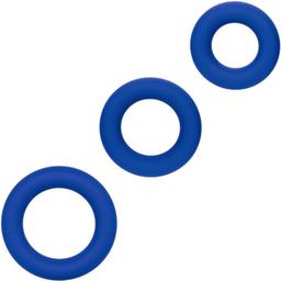 Obsenza - Set de 3 Anillos para Pene Admiral de Silicona Líquida para Mejorar la Erección - Azul - Image 1