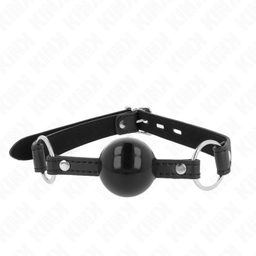 Obsenza - Mordaça Bola TPE 4cm com Fechadura Preta 60x2cm KINK - Preto - Image 1