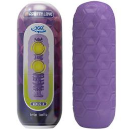 Obsenza - Masturbateur pour Homme à Deux Boules Violet - Plaisir Intense et Sensations Exquises - Violet - Image 1