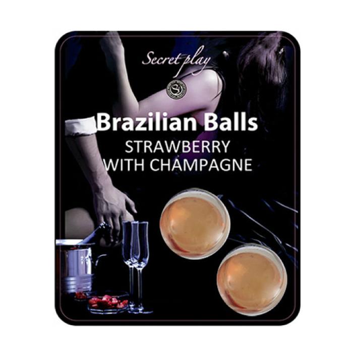 Obsenza - Sensual Strawberry and Champagne Oil Massage Balls Set by Secretplay - Image 1