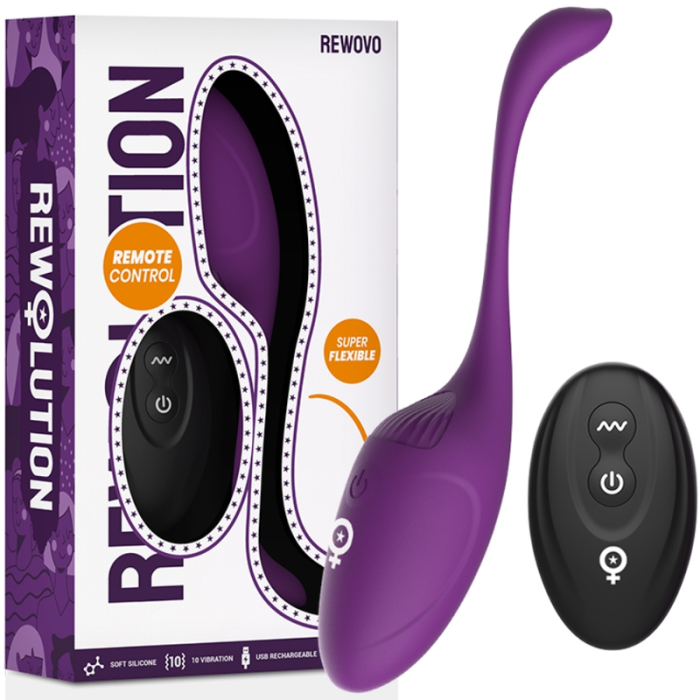 Obsenza - Vibrador huevo REWOVO con control remoto para placer intenso - Morado - Image 1