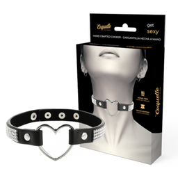 Obsenza - Collar de Cuero Vegano con Corazón para Fetish y Lencería - OS - Image 1