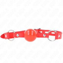 Obsenza - Mordaça Bola TPE 4 cm com Fechadura Rojo 60x2 cm - KINK - Image 1