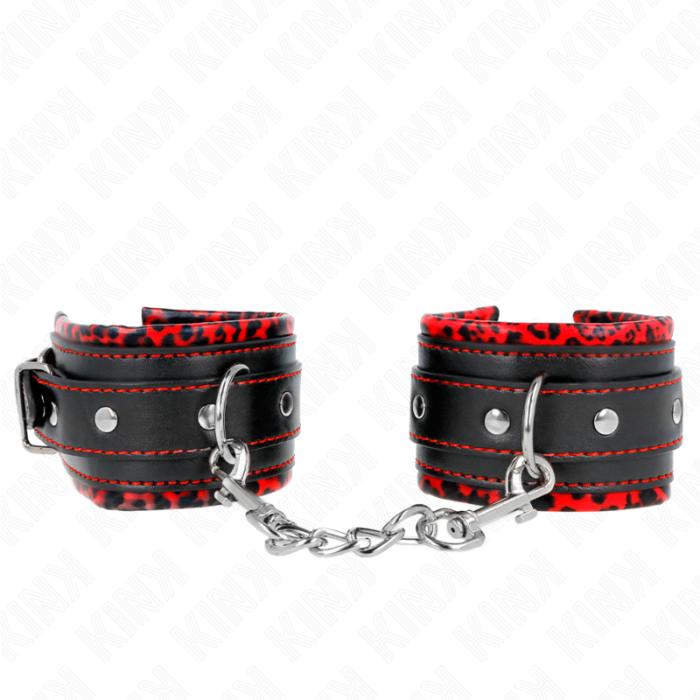 Obsenza - KINK Fur Lined Adjustable Wrist Restraints for BDSM Play - Red - Image 1
