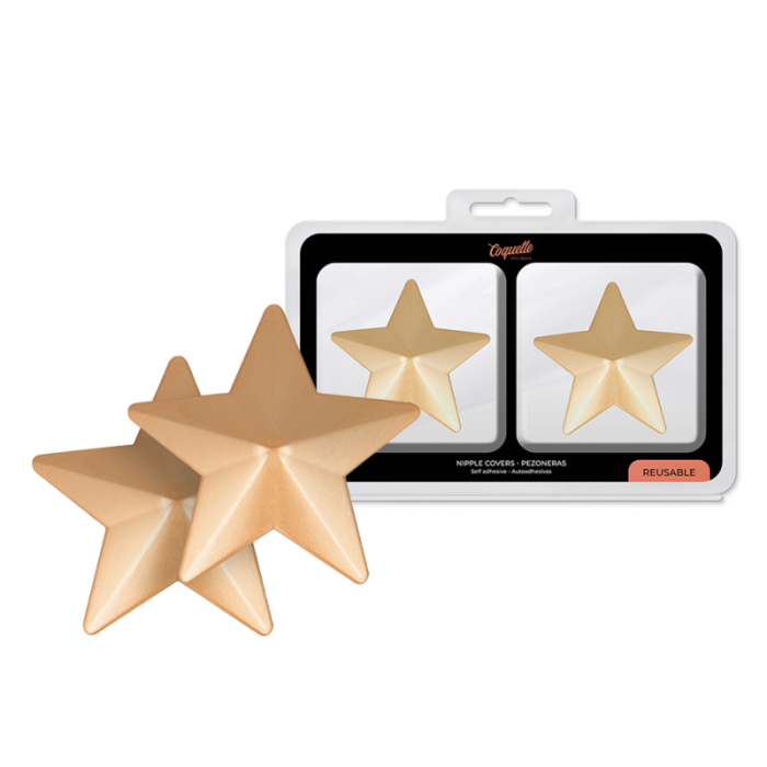 Obsenza - Cubre Pezones de Metal con Estrellas Doradas para Seducir - OS - Image 1