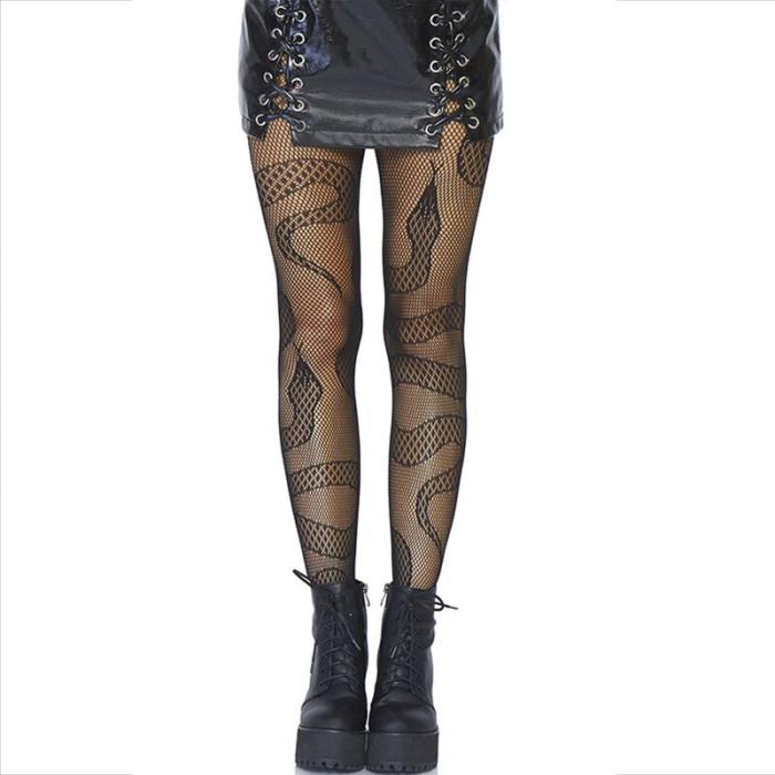 Obsenza - Snake Pattern Fishnet Stockings by LEG AVENUE - OS - Image 1
