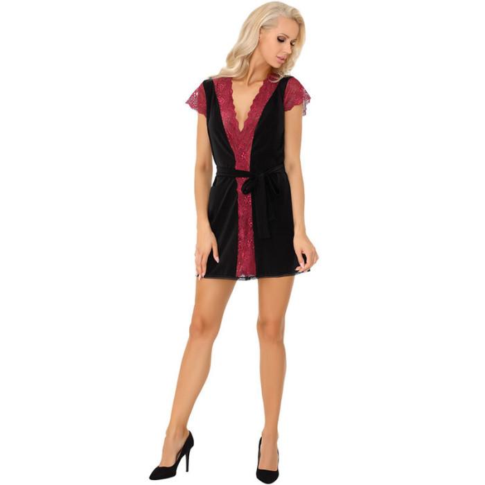 Obsenza - Albornoz y Panty Kumiko LC 90428 de Livco Corsetti Fashion - Negro - Image 1