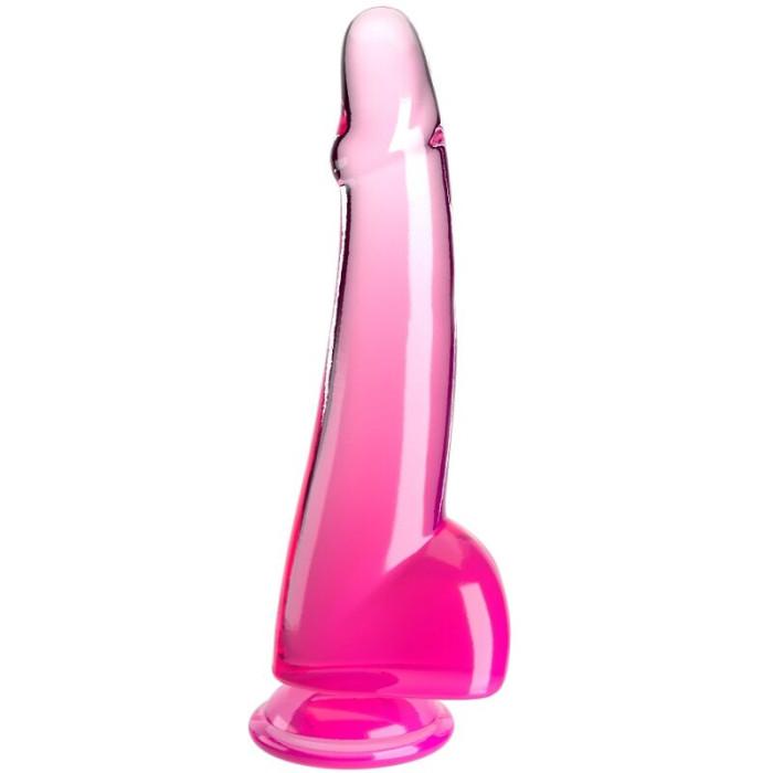 Obsenza - Dildo Trasparente con Testicoli 19 cm, Design Realistico e Base a Ventosa - Image 1
