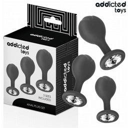 Obsenza - Set de 3 plug silicona anal con joya - Image 1