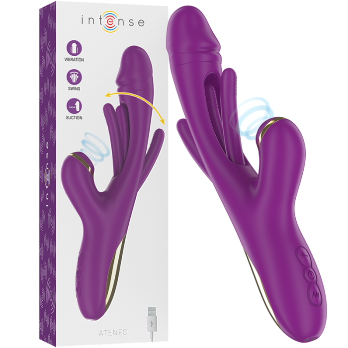Obsenza - Ateneo Vibrateur Multifonction Rechargeable avec Langue Oscillante et Ondes Stimulerantes - Violet - Image 1