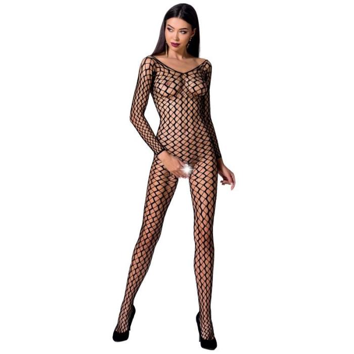 Obsenza - Elegant Woman BS068 Bodystocking with Lace and Fishnet Design - OS - Image 1